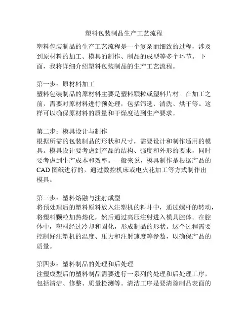 塑料包装制品生产工艺流程