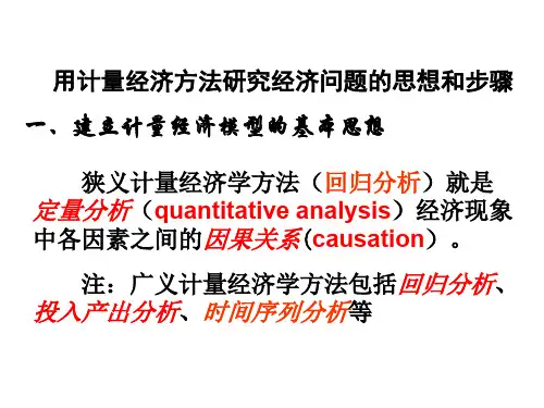计量经济学研究问题的步骤