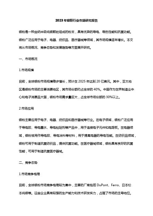 2023年银粉行业市场研究报告