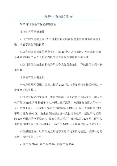办理生育保险流程