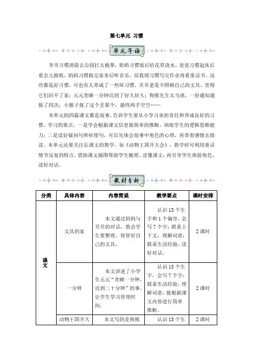 部编版一年级语文下册第15课《文具的家》精品教案