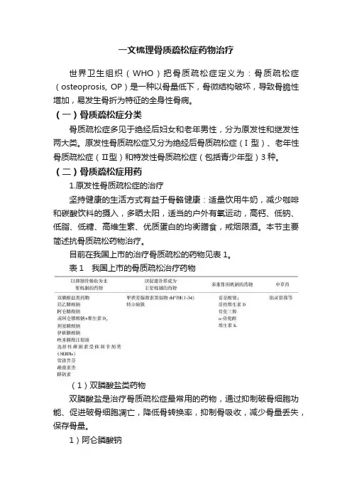 一文梳理骨质疏松症药物治疗