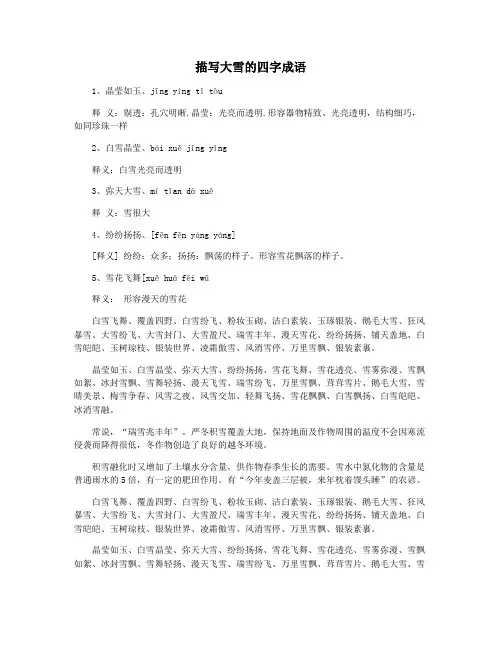 描写大雪的四字成语