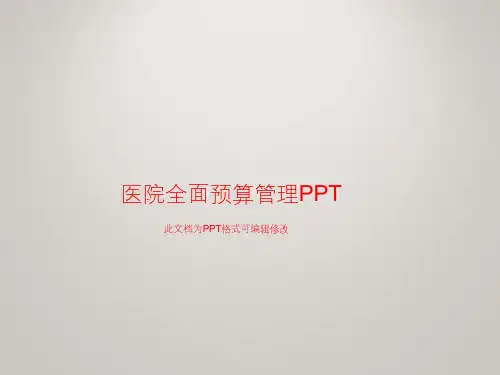 医院全面预算管理课件