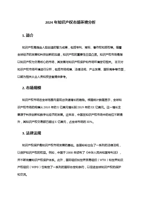 2024年知识产权市场环境分析