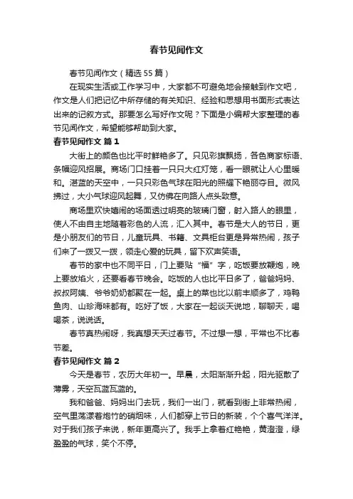 春节见闻作文