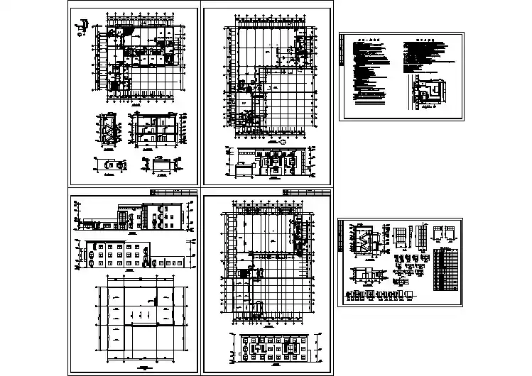 杭州市某工厂3层框架结构生产车间建筑设计CAD图纸