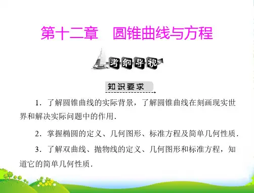 高考数学第一轮复习考纲《圆锥曲线与方程》课件25 文