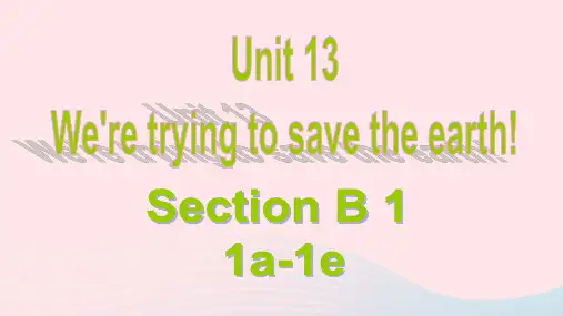 初中英语九年级全册 Unit 13 Section B (1a-2d)教学课件人教新目标版