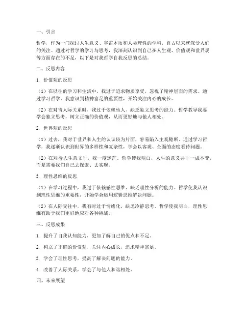 哲学自我反思总结模板