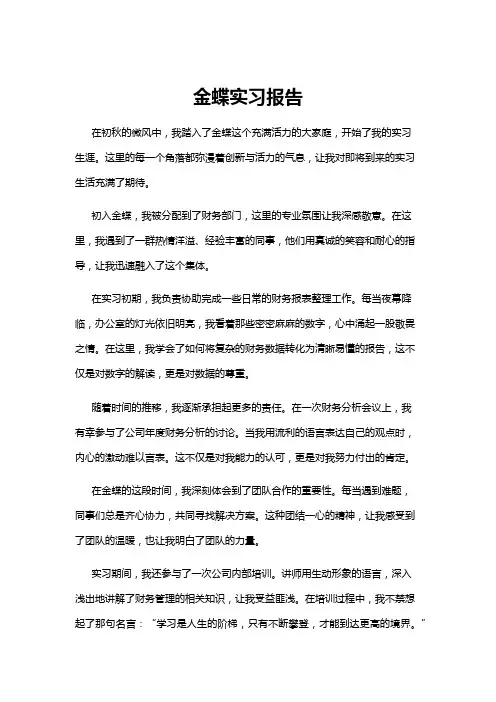 【实习报告】金蝶实习报告