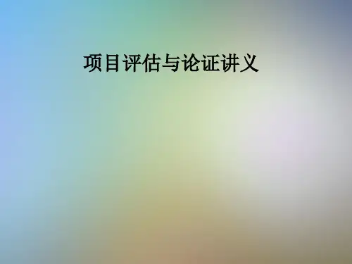 项目评估与论证讲义