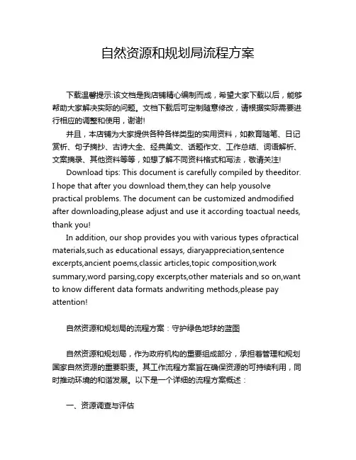 自然资源和规划局流程方案