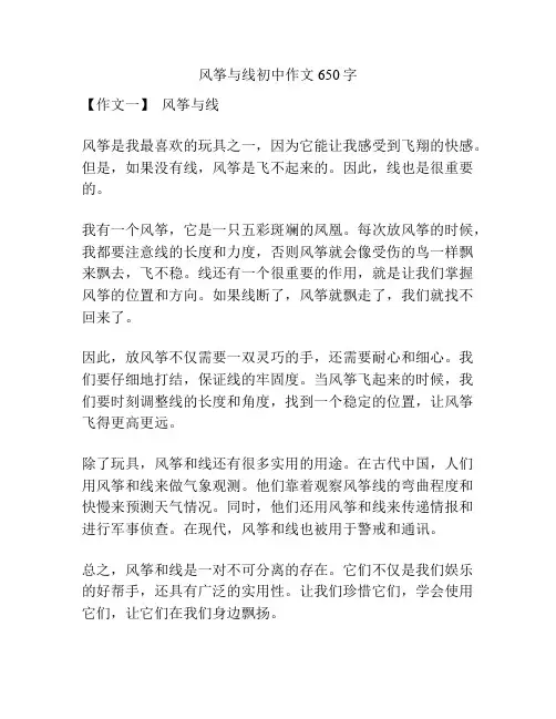 风筝与线初中作文650字