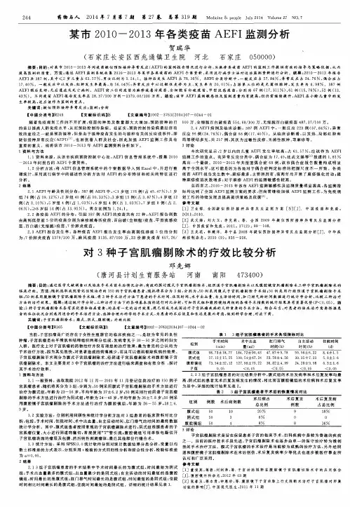 某市2010—2013年各类疫苗AEFI监测分析