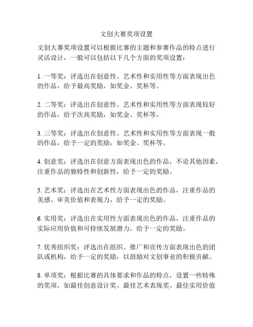 文创大赛奖项设置