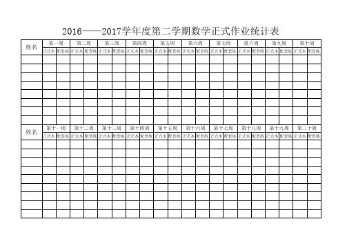 小学正式作业统计表