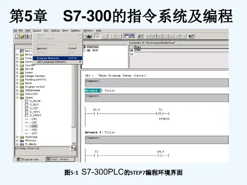 电器控制与PLC技术应用 第5章 S7-300的指令系统及编程
