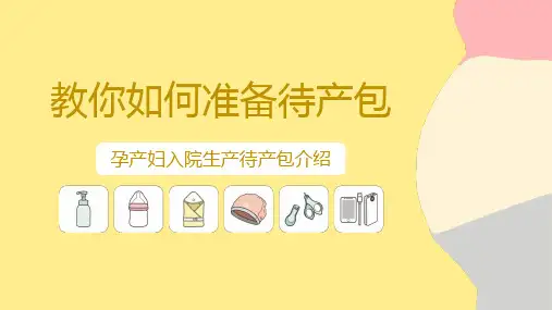 简约卡通风孕妇宝妈生产待产包产房准备日用品清单介绍宣传PPT课件
