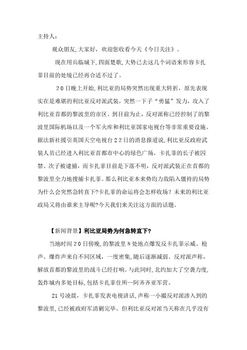 「张召忠之利比亚政权为何突然溃败？」