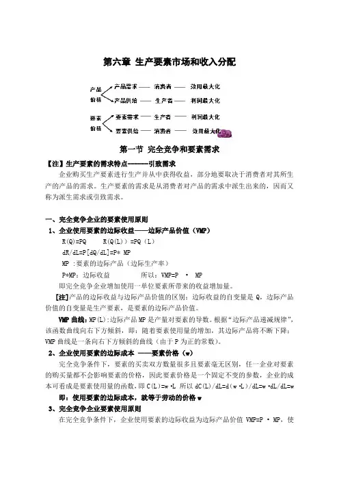 第六章 生产要素市场和收入分配讲义