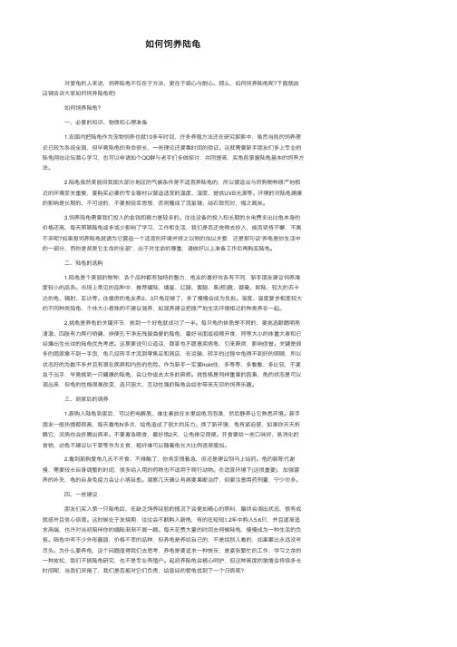 如何饲养陆龟