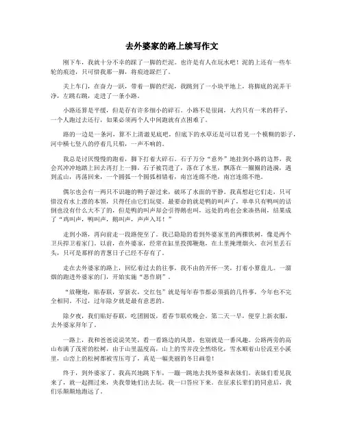 去外婆家的路上续写作文