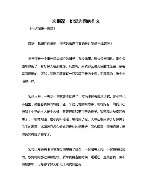 一次相逢一份爱为题的作文