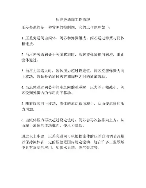 压差旁通阀工作原理