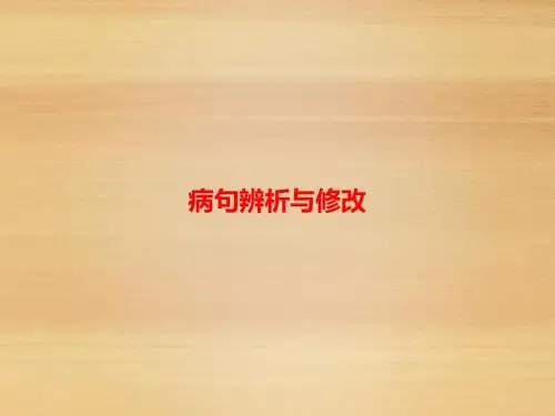 中考语文第一模块基础病句辨析与修改