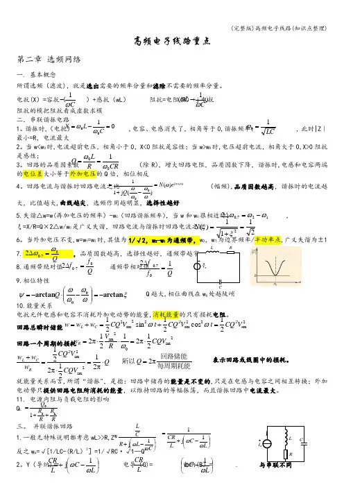 (完整版)高频电子线路(知识点整理)