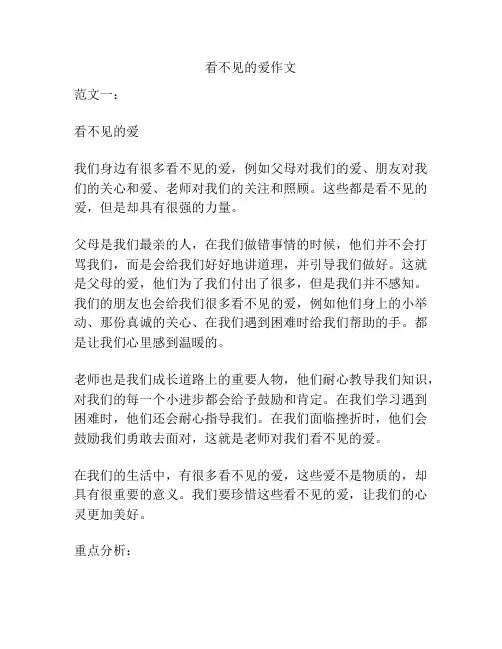 看不见的爱作文