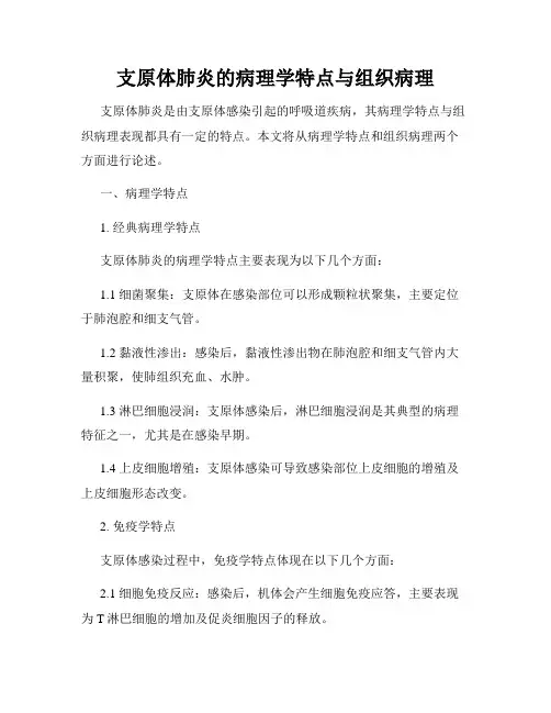 支原体肺炎的病理学特点与组织病理