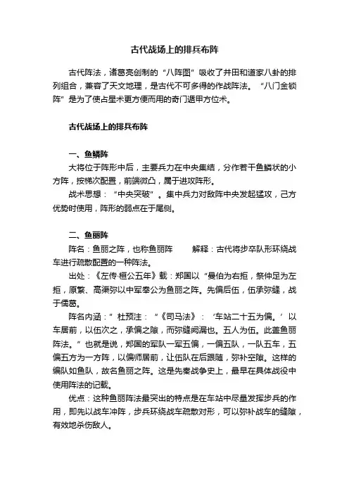 古代战场上的排兵布阵