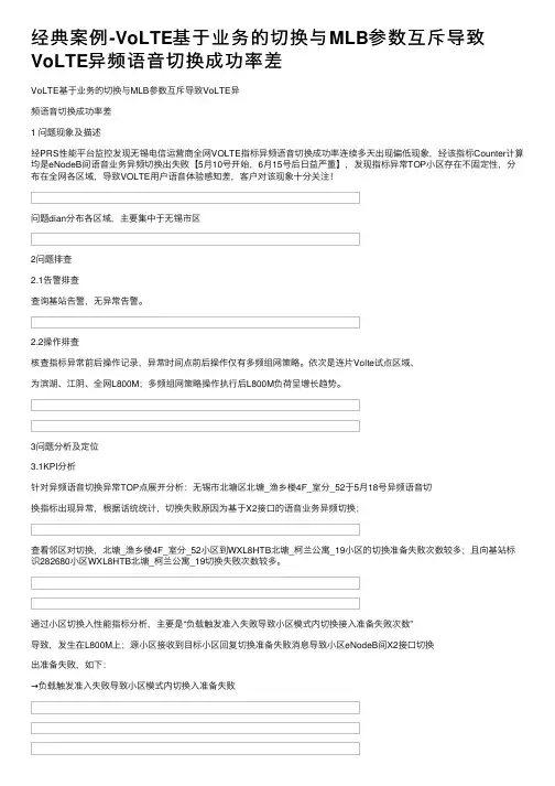 经典案例-VoLTE基于业务的切换与MLB参数互斥导致VoLTE异频语音切换成功率差