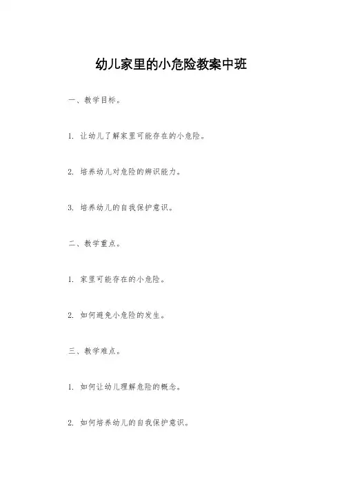 幼儿家里的小危险教案中班