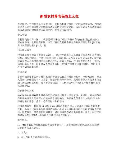 新型农村养老保险怎么交