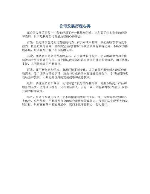 公司发展历程心得800字怎么写