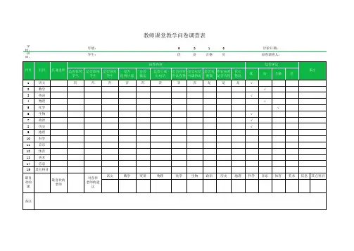 excel问卷调查表