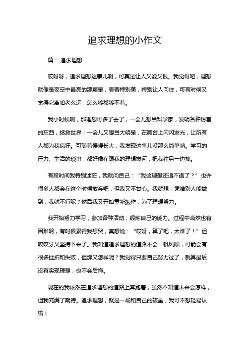 追求理想的小作文