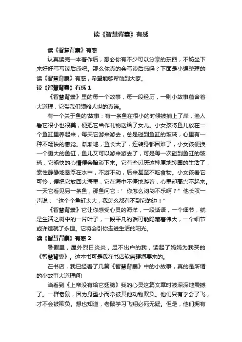 读《智慧背囊》有感