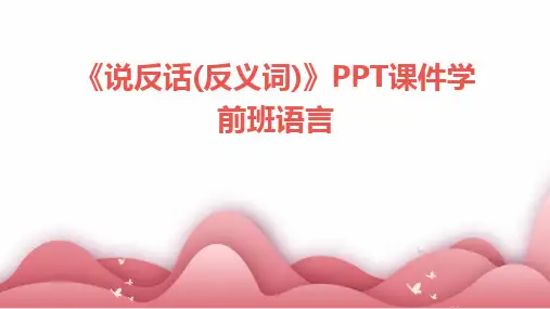 2024版《说反话(反义词)》PPT课件学前班语言