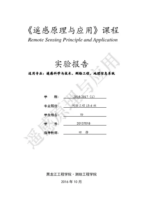 遥感原理与应用实验报告