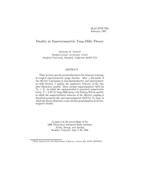 DUALITY IN SUPERSYMMETRIC YANG-MILLS THEORY