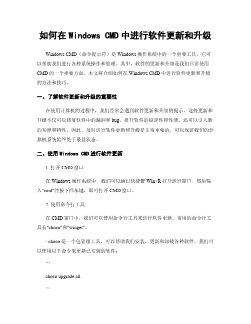 如何在Windows CMD中进行软件更新和升级
