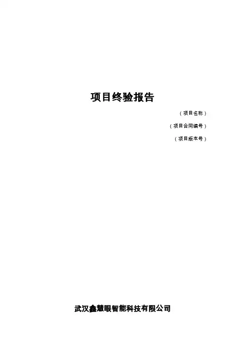 项目终验报告~模板