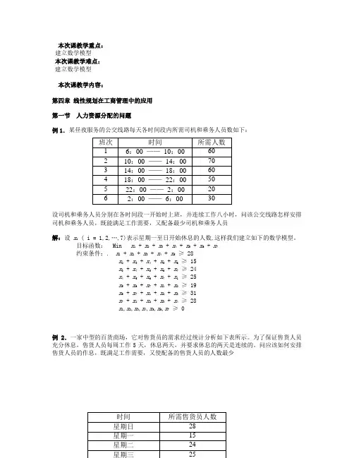 运筹学第四章