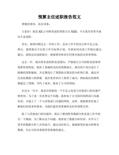 预算主任述职报告范文