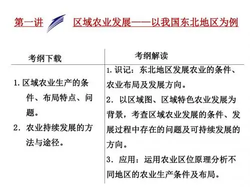 【三维设计】2018届高考地理人教版一轮复习课件：-区域农业发展——以我国东北地区为例