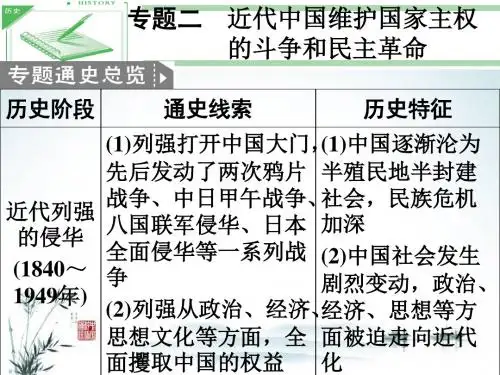 中国近代史政治1列强入侵与民族危机及中国军民维护国家主权的斗争 1